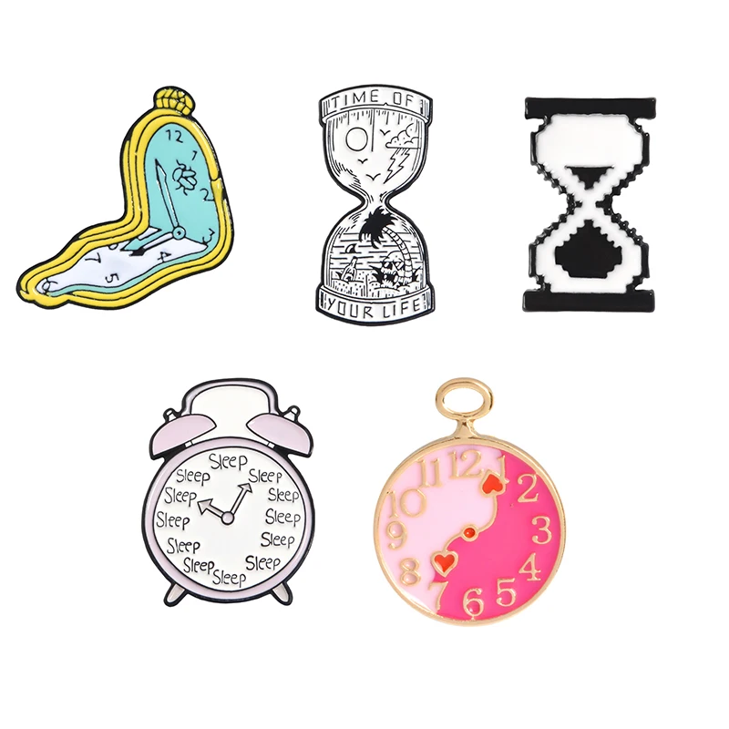 Time Is Life Enamel Pins Collections Alarm Clock Horologe Sand Clock Sand Beaches Enamel Lapel pin Badge metal Pins Brooches
Time Is Life Enamel Pins Collections Alarm Clock Horologe Sand Clock Sand Beaches Enamel Lapel pin Badge metal Pins Brooches