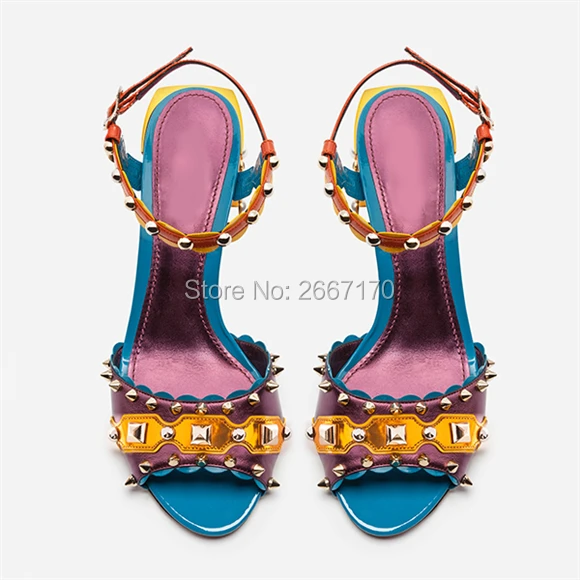 Shooegle Brand Luxury Designer Women Party Shoes Buckle Strap Colorful Rivets Rhinestone High Heels Chunky Heel Studded Sandals
Shooegle Brand Luxury Designer Women Party Shoes Buckle Strap Colorful Rivets Rhinestone High Heels Chunky Heel Studded Sandals