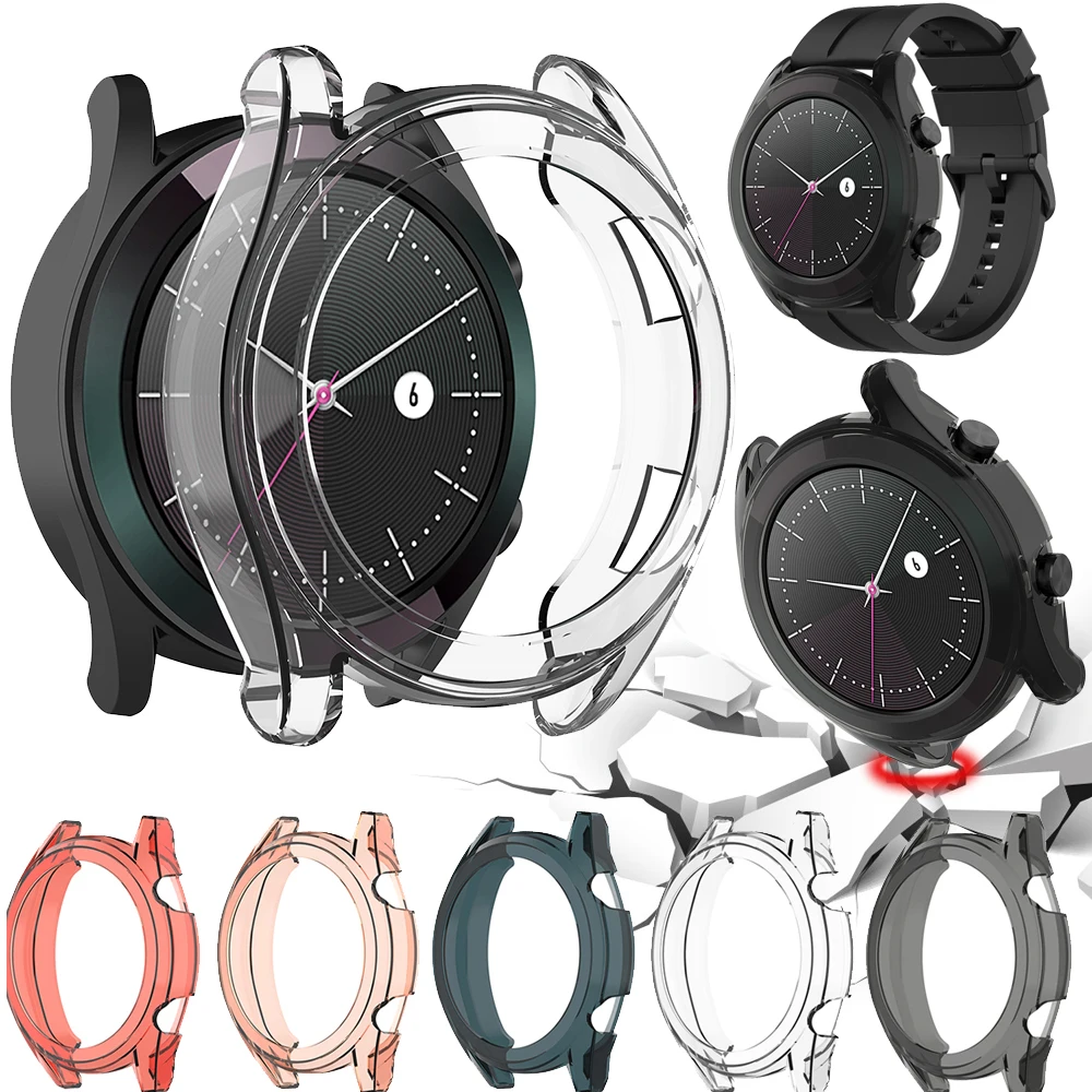 Silicone Shockproof Protective Case Cover For Huawei watch GT Elegant Edition 42mm Soft TPU Protector Skin Shell Frame | Наручные часы