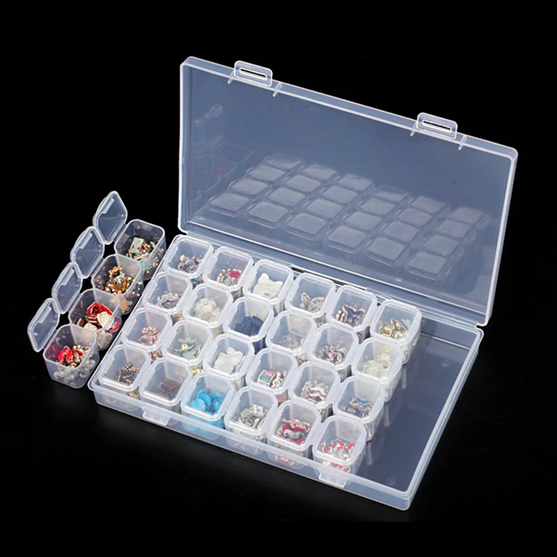 1 Set 28 Slots Empty Nail Storage Box Case For Rhinestones Alloy Parts Organizer Case Storage Beads Jewelry Boxes
1 Set 28 Slots Empty Nail Storage Box Case For Rhinestones Alloy Parts Organizer Case Storage Beads Jewelry Boxes