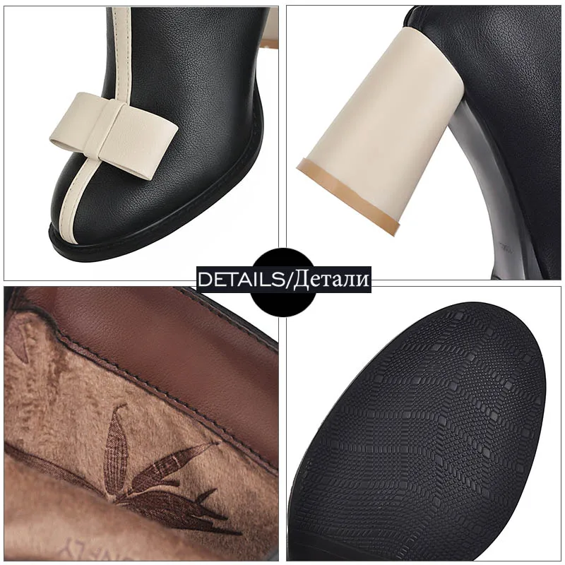 WETKISS High Heels Boots Women Bow-Knot Ankle Boot Pu Shoes Female Stitching Shoes Ladies Zip Round Toe Shoes Winter 2019 New
WETKISS High Heels Boots Women Bow-Knot Ankle Boot Pu Shoes Female Stitching Shoes Ladies Zip Round Toe Shoes Winter 2019 New