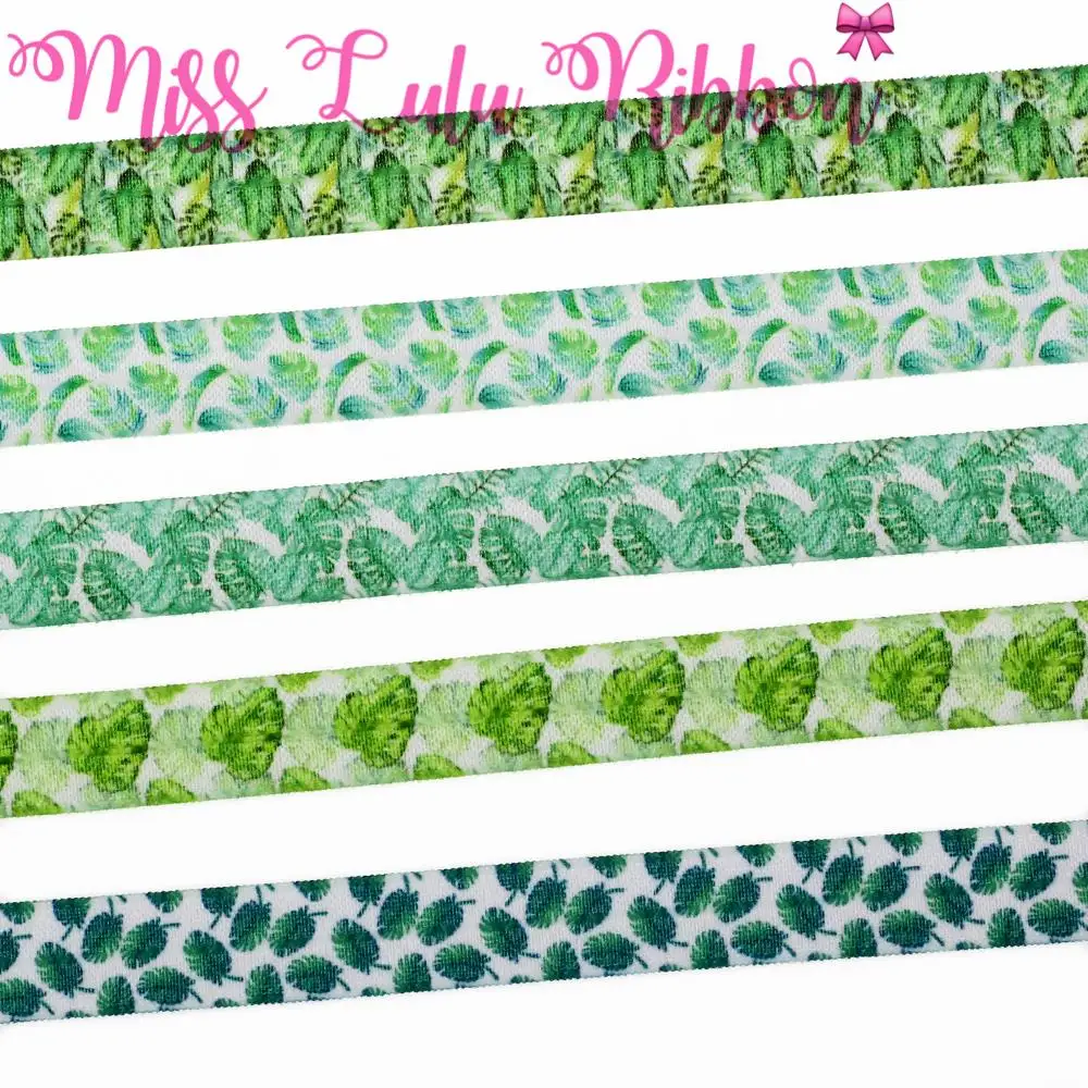 5/8"16mm Green Series Leaf Patterns Printed Elastic Ribbon DIY Party Gift Decor Hair Bowknots Making 50yards/roll
5/8"16mm Green Series Leaf Patterns Printed Elastic Ribbon DIY Party Gift Decor Hair Bowknots Making 50yards/roll