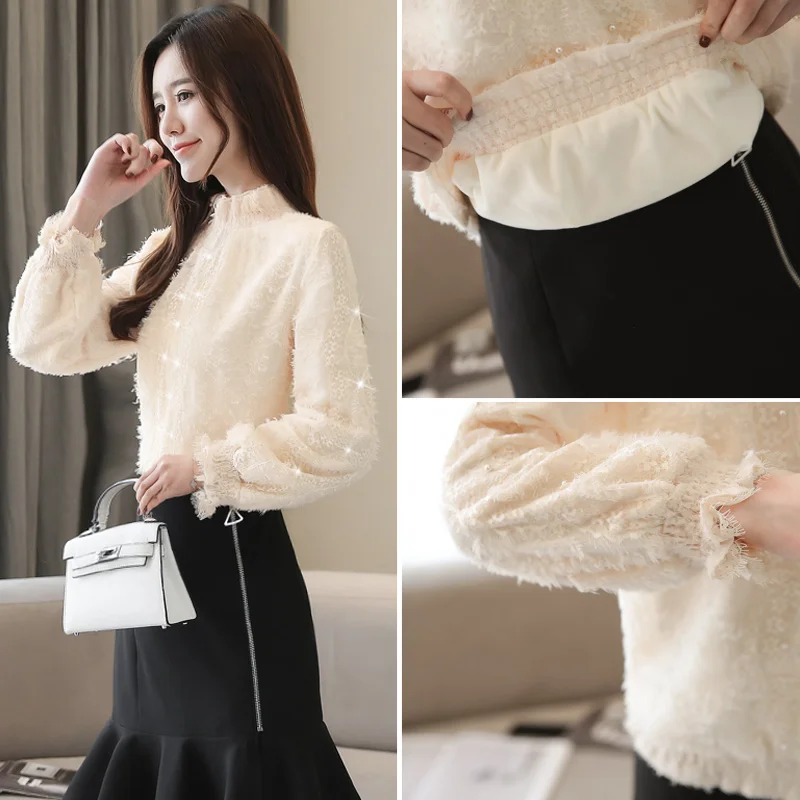 Winter women long sleeve turtleneck and velvet render unlined upper garment, 2019 new autumn fashion lace
Winter women long sleeve turtleneck and velvet render unlined upper garment, 2019 new autumn fashion lace