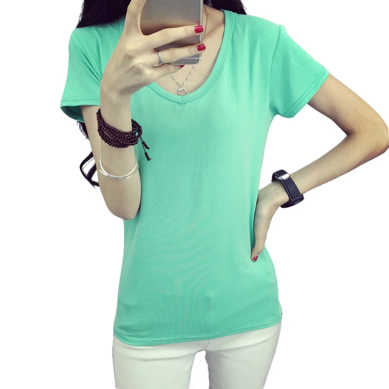 New Arrivals Solid Summer Women T-Shirt Black / Gray / Light Green / Red / Yellow / Orange-Pink Female Tops Casual Girl Shirts
New Arrivals Solid Summer Women T-Shirt Black / Gray / Light Green / Red / Yellow / Orange-Pink Female Tops Casual Girl Shirts