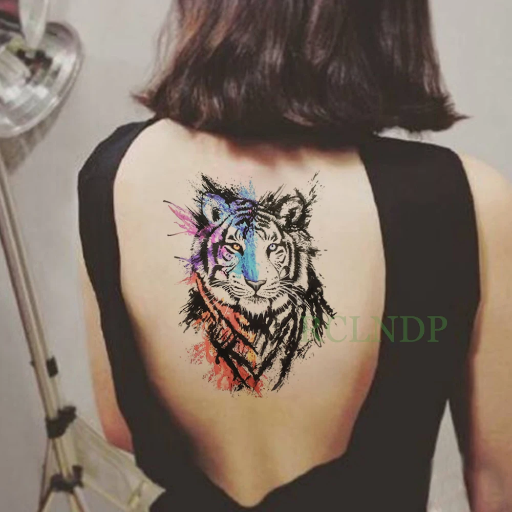 Waterproof Temporary Tattoo Sticker Tiger Animal Fake Tatto Flash Tatoo Large Leg Arm back tattoos for Women Men girl
Waterproof Temporary Tattoo Sticker Tiger Animal Fake Tatto Flash Tatoo Large Leg Arm back tattoos for Women Men girl