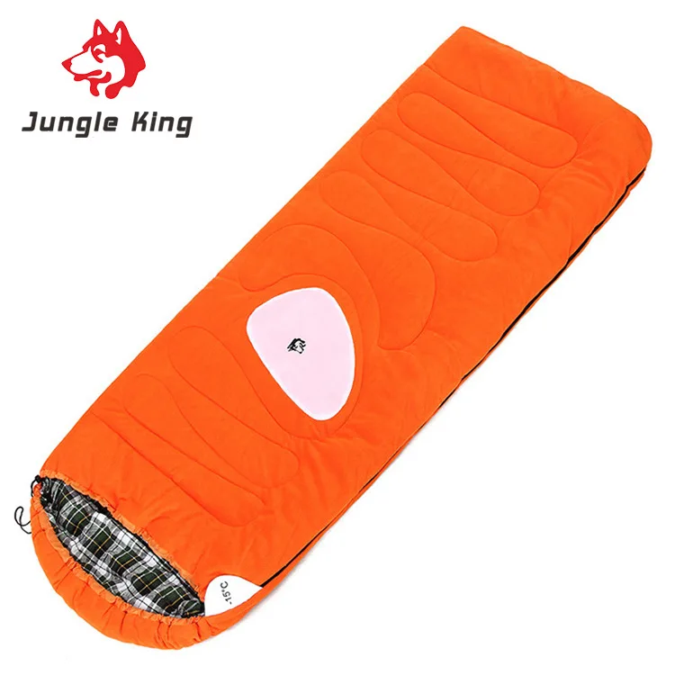 

Jungle King Outdoor winter camping hiking blue orange sleeping bag 2.3 kg waterproof travel holiday fleece sleeping bag CY-901