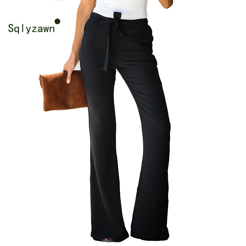 Autumn Women Flare Pants Elegant Flared Trousers Mid Waist White Belt OL Pants 2019 Full Length Women Skinny Wide Leg Trousers
Autumn Women Flare Pants Elegant Flared Trousers Mid Waist White Belt OL Pants 2019 Full Length Women Skinny Wide Leg Trousers