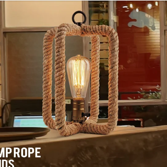 Vintage Rope Loft table lamp Creative Personality Industrial Lamp Edison Bulb American Style For Living Room decoration
Vintage Rope Loft table lamp Creative Personality Industrial Lamp Edison Bulb American Style For Living Room decoration