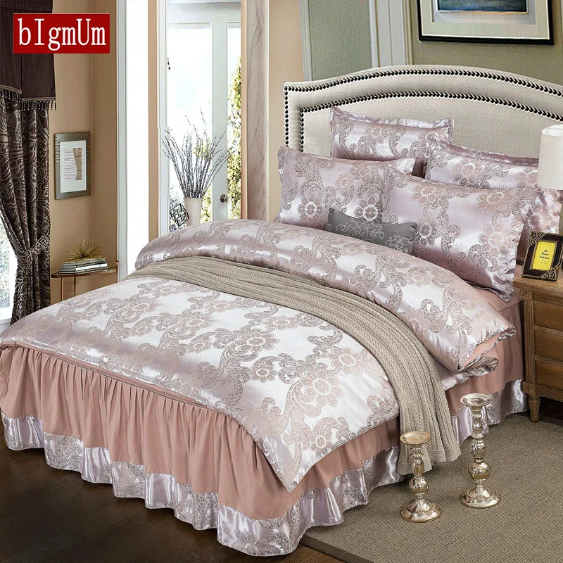 Luxury Embroidered Printing Soft Bedding Sets 4pcs Bed Linings Duvet Cover Pillowcases Bed Skirt For Living Room Home Textile
Luxury Embroidered Printing Soft Bedding Sets 4pcs Bed Linings Duvet Cover Pillowcases Bed Skirt For Living Room Home Textile