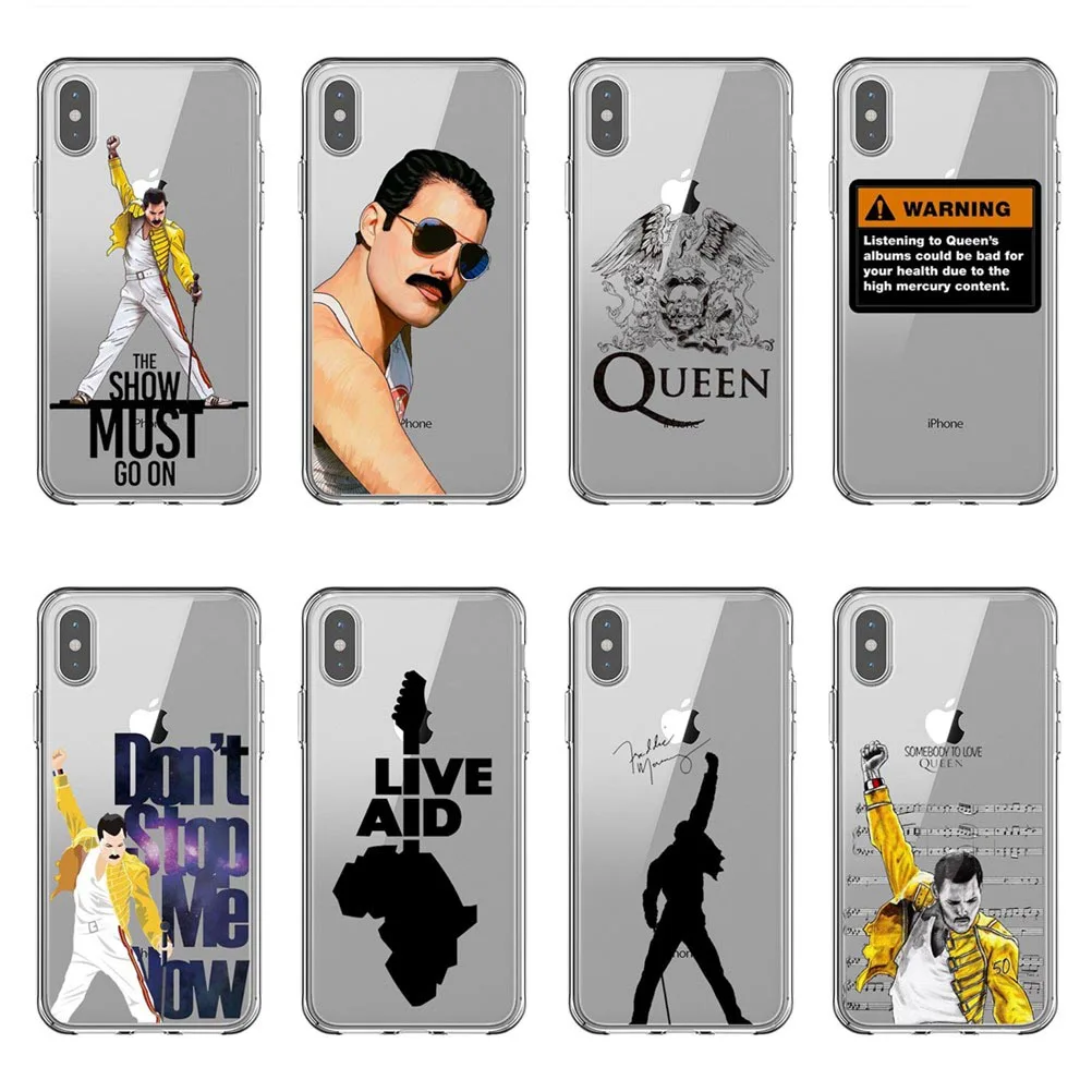 Забавные Freddie Mercury Queen Pop Мягкие силиконовые ТПУ чехлы для телефонов iPhone X 5S SE 6 6S Plus 7
