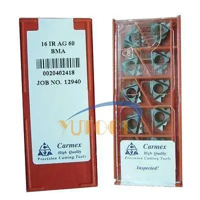 10pcs Carmex Internal thread Carbide inserts 16IR 1mm AG60 BMA CNC Milling lathe inserts
10pcs Carmex Internal thread Carbide inserts 16IR 1mm AG60 BMA CNC Milling lathe inserts