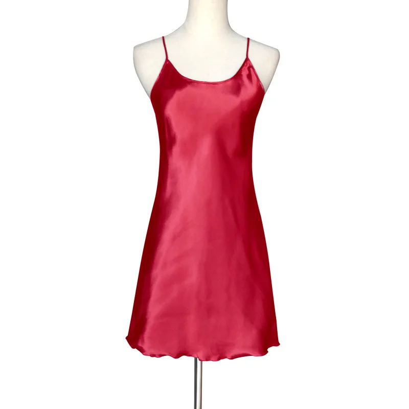 Women Faux Silk Casual Spagetti Strap Sleep Dress Solid Sleeveless Sleepshirts Round Neck Above Knee Length Nightdress 912-504
Women Faux Silk Casual Spagetti Strap Sleep Dress Solid Sleeveless Sleepshirts Round Neck Above Knee Length Nightdress 912-504
