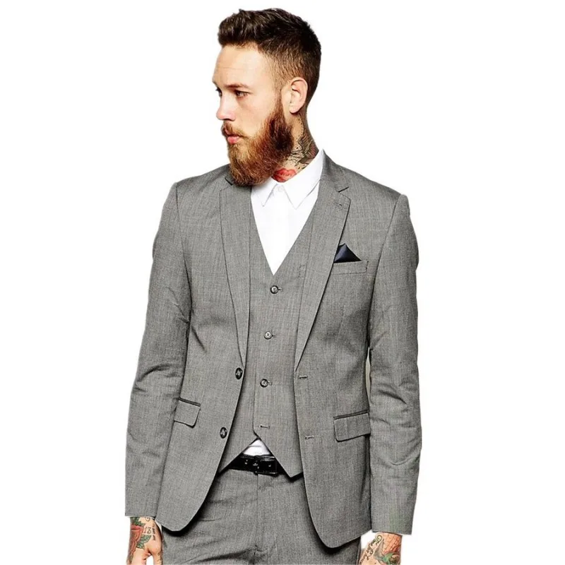 Custom Grey Groom Tuxedos Wedding Suits for Men Groomsman Suits Business Formal Suit Men Suits (Jacket+Pants+Vest)
Custom Grey Groom Tuxedos Wedding Suits for Men Groomsman Suits Business Formal Suit Men Suits (Jacket+Pants+Vest)