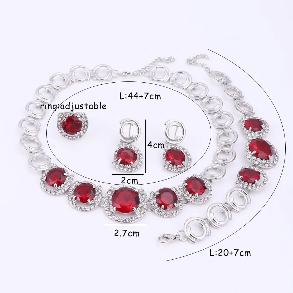 African Beads Jewelry Sets For Women Party Crystal Red Zircon Pendant Necklace Earrings Bracelet Ring Wedding Accessories
African Beads Jewelry Sets For Women Party Crystal Red Zircon Pendant Necklace Earrings Bracelet Ring Wedding Accessories