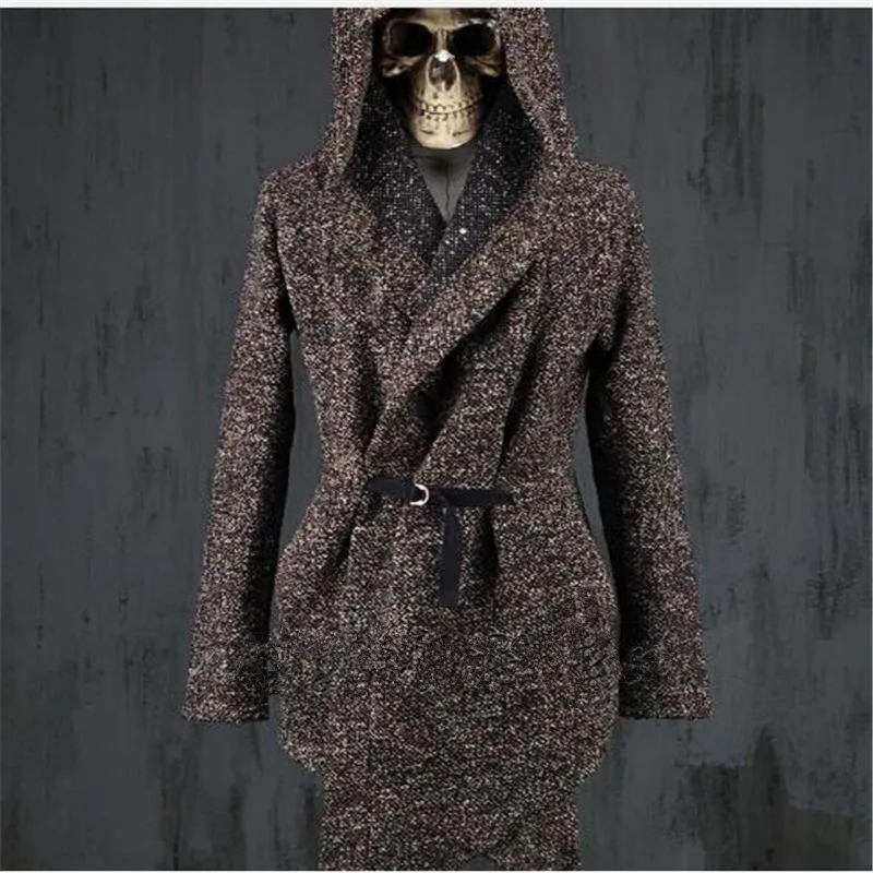 Autumn winter men gothic hooded trench coat black punk personality cloak robe mens harajuku woolen long coat cape swag overcoat
Autumn winter men gothic hooded trench coat black punk personality cloak robe mens harajuku woolen long coat cape swag overcoat
