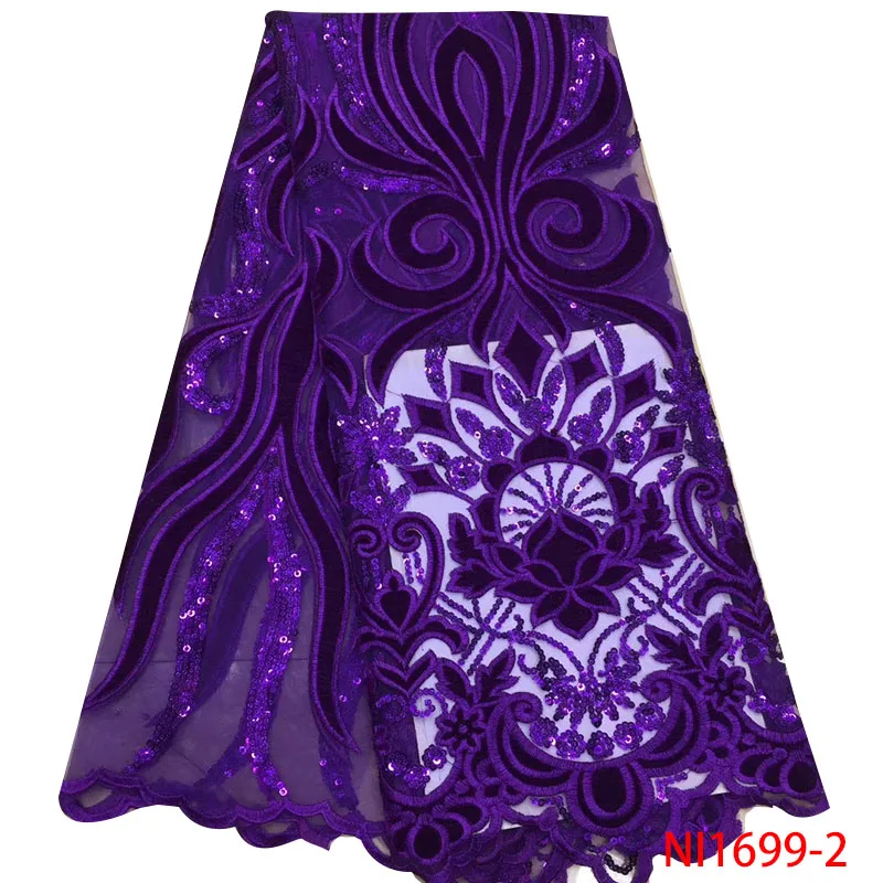 Purple Velvet Lace with Sequins African French Tulle Lace Fabric New Arrival Sequins Lace Fabrics for Wedding Party Dress NI1699
Purple Velvet Lace with Sequins African French Tulle Lace Fabric New Arrival Sequins Lace Fabrics for Wedding Party Dress NI1699