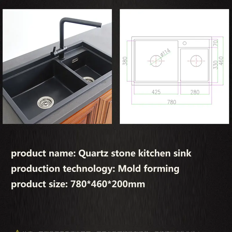 Quartz Stone Kitchen Sink Granite Double Bowl Sink Kitchen Accessories Vegetables Basin Sinks 780x460x200mm free shipping
Quartz Stone Kitchen Sink Granite Double Bowl Sink Kitchen Accessories Vegetables Basin Sinks 780x460x200mm free shipping