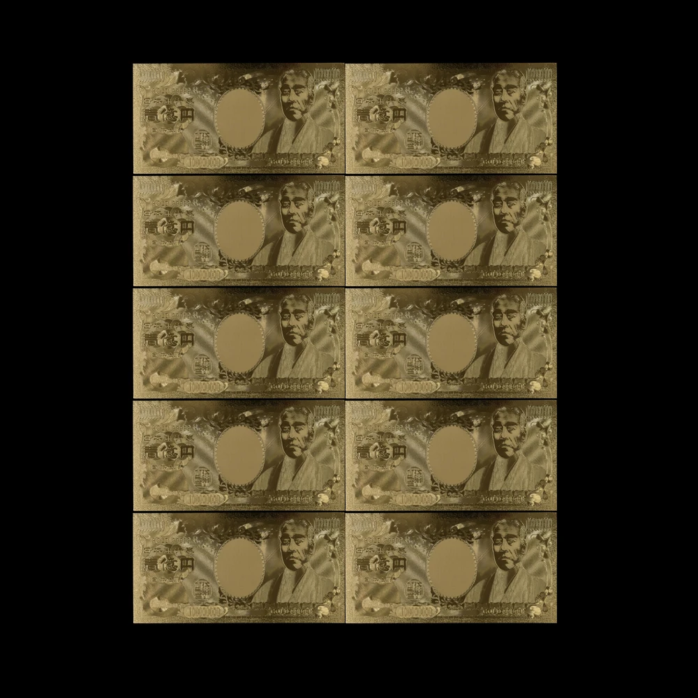 10pcs/set Exquisite 24k Gold Banknote Japan One Hundred Million Yen Currency Collection Silver Banknotes Collection Gift
10pcs/set Exquisite 24k Gold Banknote Japan One Hundred Million Yen Currency Collection Silver Banknotes Collection Gift