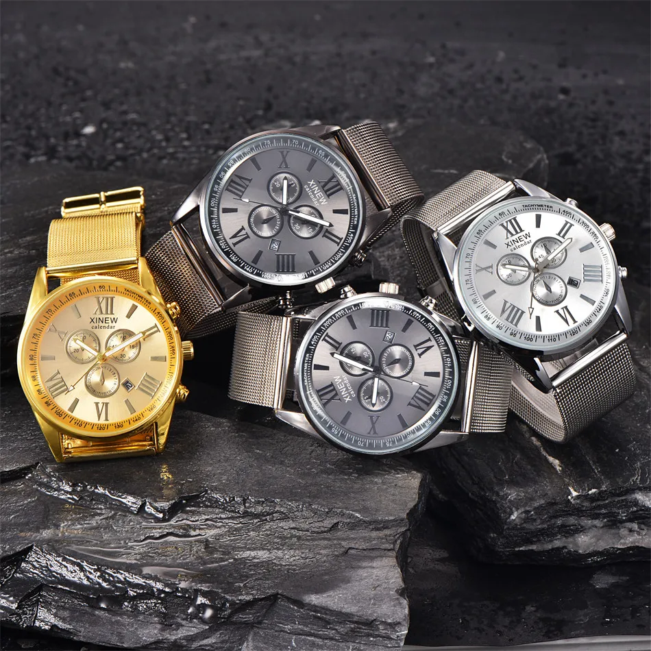 Men's Wrist Watch Multifunction Day Date Analog Quartz Stainless Steel Mesh Wristwatch Mens Montre Homme 2021 zegarek meski
Men's Wrist Watch Multifunction Day Date Analog Quartz Stainless Steel Mesh Wristwatch Mens Montre Homme 2021 zegarek meski