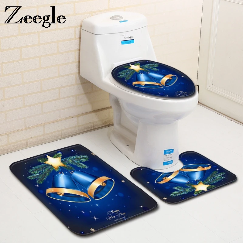 Zeegle Christmas Bell 3Pcs Bath Mat Set Bathroom Carpet Anti-slip Doormat Bathroom Rugs Toilet Lid Cover Bathroom Floor Mats
Zeegle Christmas Bell 3Pcs Bath Mat Set Bathroom Carpet Anti-slip Doormat Bathroom Rugs Toilet Lid Cover Bathroom Floor Mats