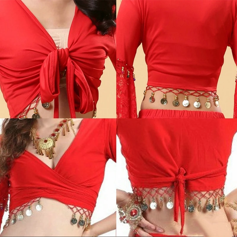 More Sizes Women Belly Dance Flair Wrap Tie Tops Lace Splice One Piece Shirt Bodysuit Bottoming Practice Dancing Costume DN2064
More Sizes Women Belly Dance Flair Wrap Tie Tops Lace Splice One Piece Shirt Bodysuit Bottoming Practice Dancing Costume DN2064
