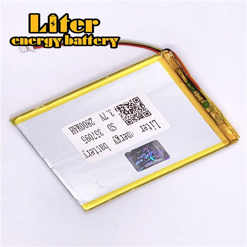 plug 1.0-4P 357095 2800mah 3.7V flat rechargeable pure 3.7v lipo battery lithium for mosquito lamp Tablet PC Battery
plug 1.0-4P 357095 2800mah 3.7V flat rechargeable pure 3.7v lipo battery lithium for mosquito lamp Tablet PC Battery