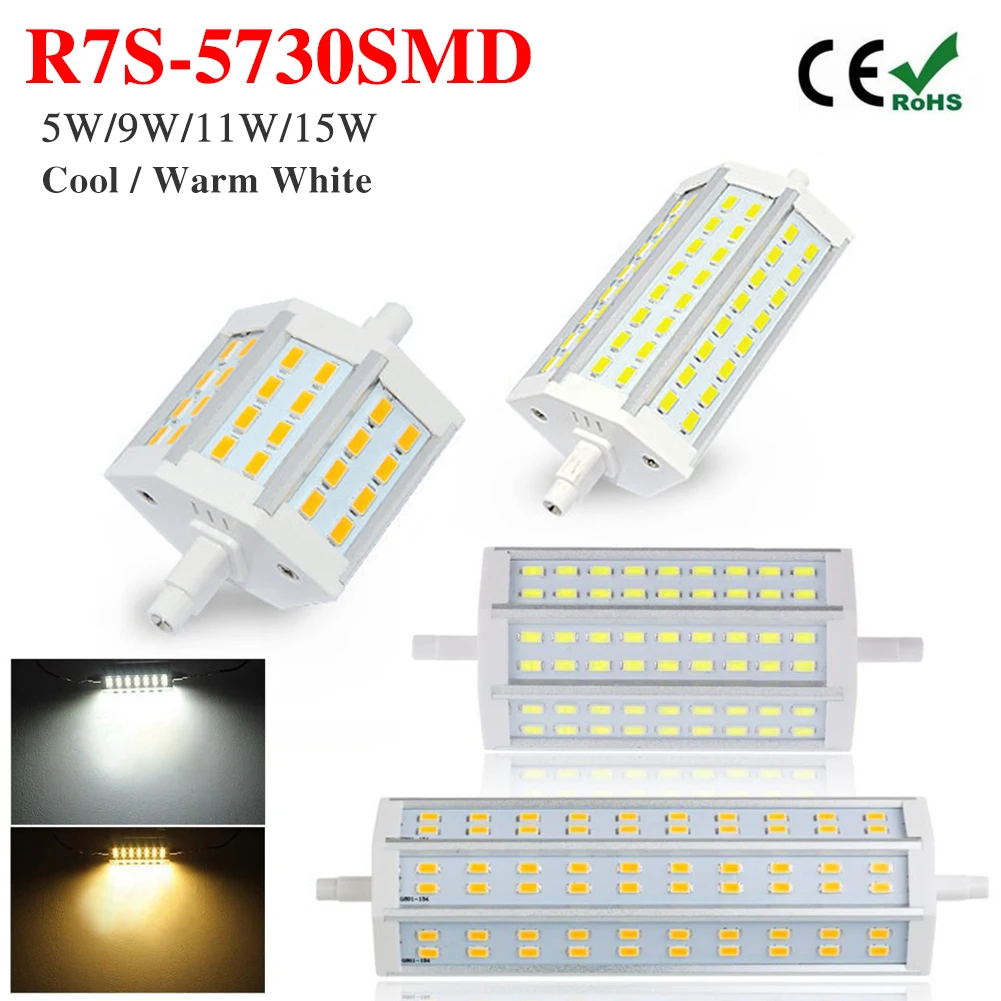 R7S 78 мм 118 135 189 светодиодный прожектор светильник лампы 5730 SMD 5 Вт 9 11 15 сменной