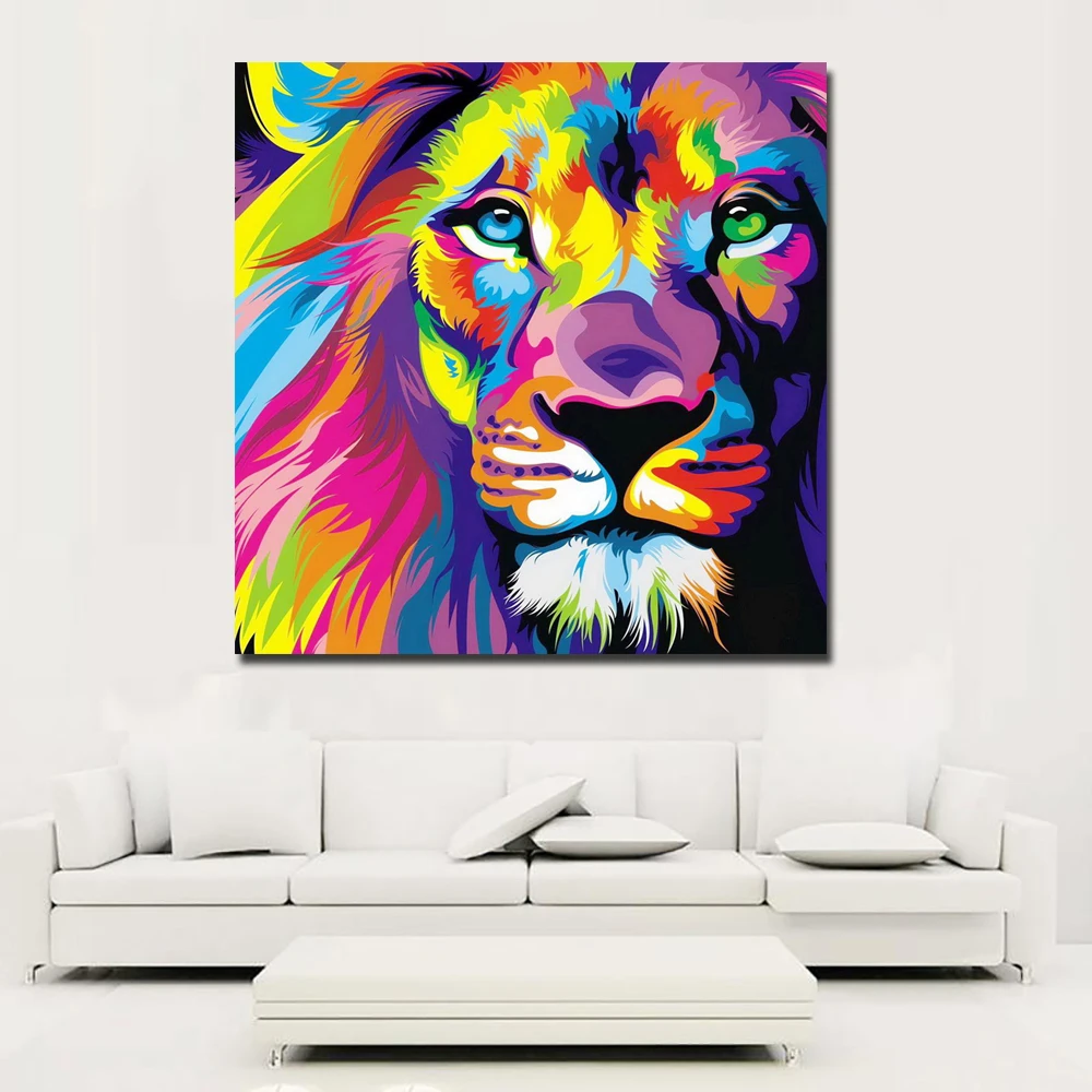 Rainbow Color Animal Painting Canvas Art Print and Poster Modern Watercolor Lion Canvas Print Wall Art For LivingRoom Home Decor
Rainbow Color Animal Painting Canvas Art Print and Poster Modern Watercolor Lion Canvas Print Wall Art For LivingRoom Home Decor