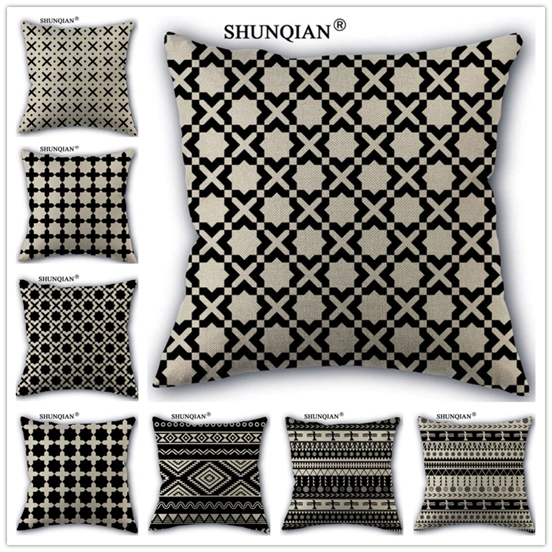 Linen Cotton Black white pattern Pillow Cover Custom Print Home Decorative Pillows Cases 45x45cm one side WJY424-7
Linen Cotton Black white pattern Pillow Cover Custom Print Home Decorative Pillows Cases 45x45cm one side WJY424-7