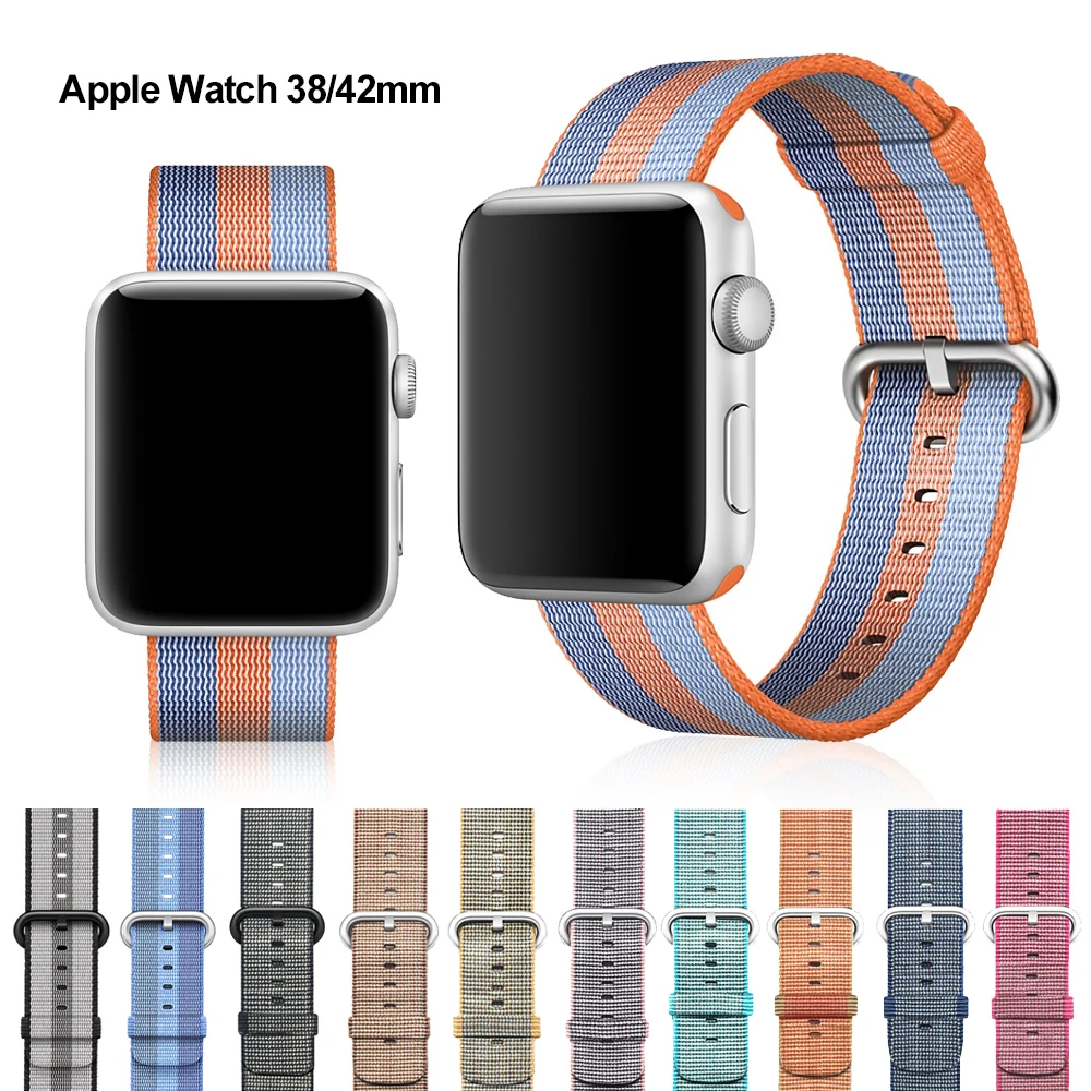 Фото Xiyuzhiyi Woven Nylon band ремешок для apple watch группа 42 мм 38 спортивный браслет iwatch Группа 3/2/1