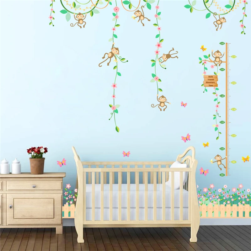cartoon monkeys tree vine growth chart wall stickers for kids room nursery height measure wall art decor decals diy pvc posters
cartoon monkeys tree vine growth chart wall stickers for kids room nursery height measure wall art decor decals diy pvc posters