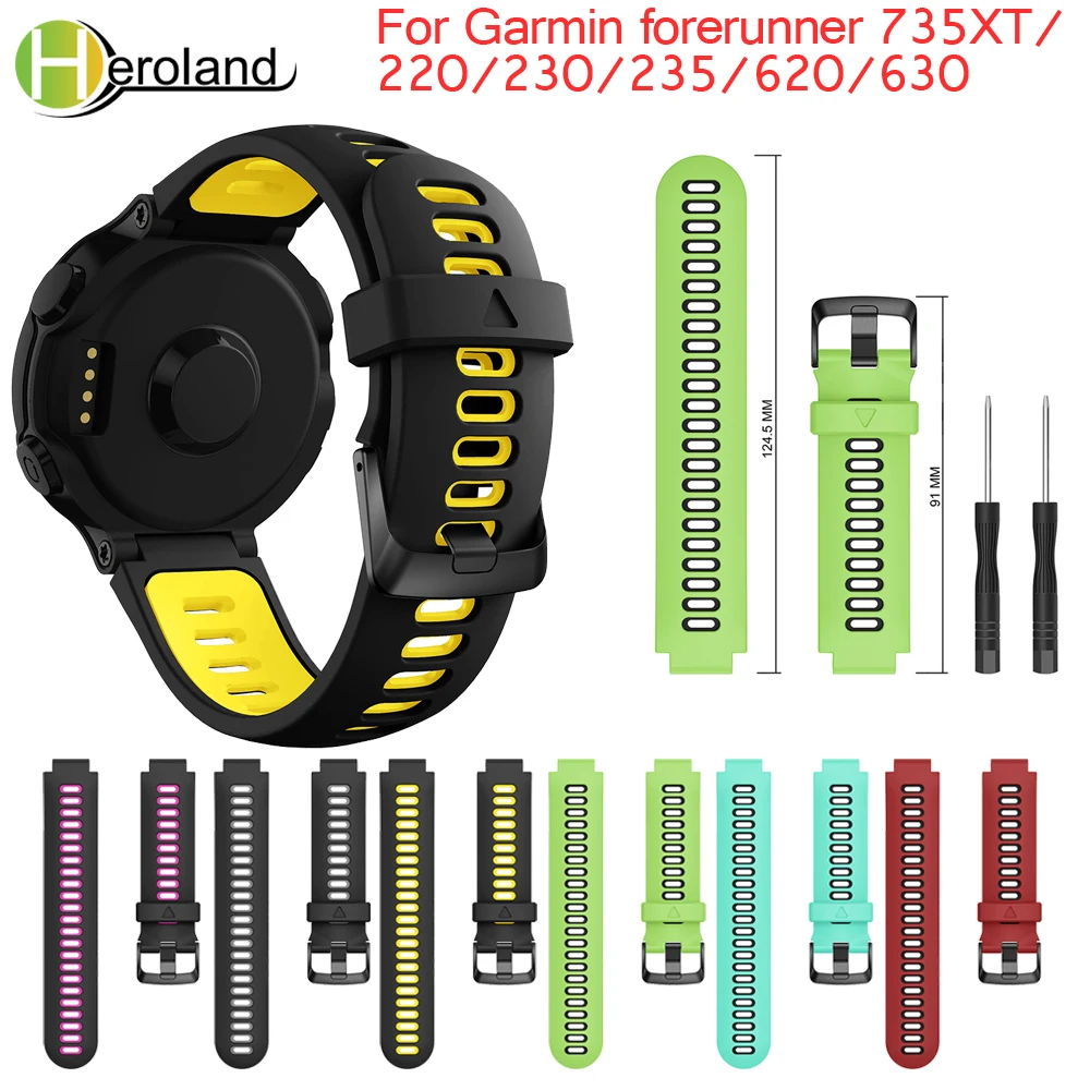 Replacement Watch band Double Colorful Silicone sport Accessories Wrist For Garmin forerunner 735XT/220/230/230/620 black +tools
Replacement Watch band Double Colorful Silicone sport Accessories Wrist For Garmin forerunner 735XT/220/230/230/620 black +tools