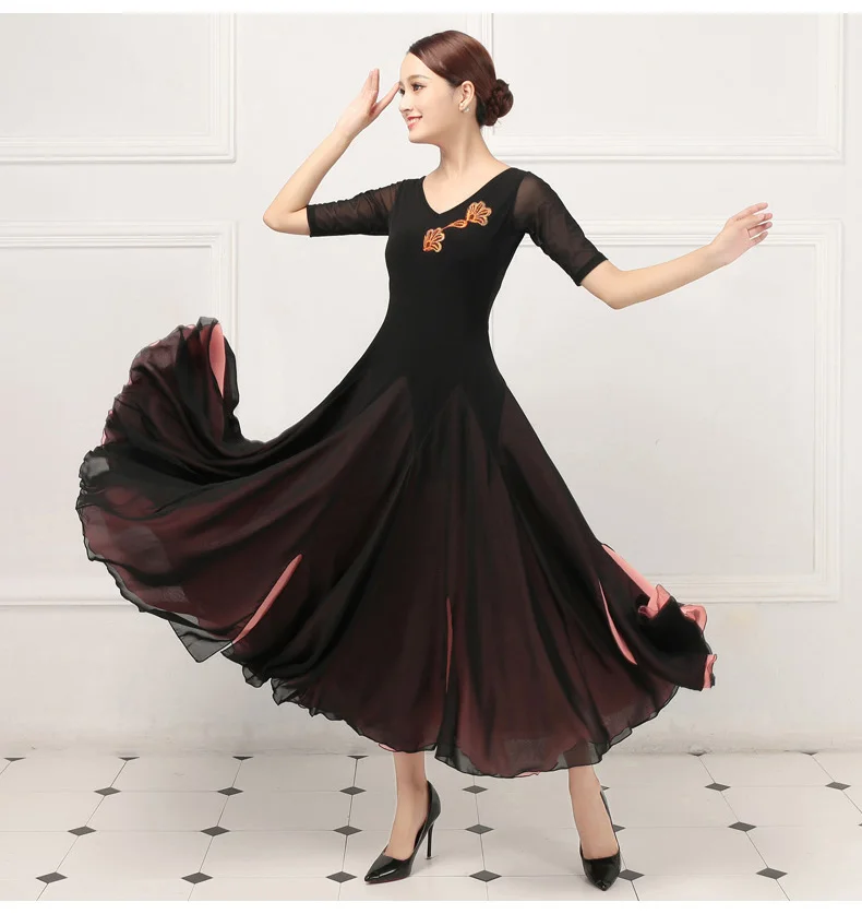 Lady Tango Flamenco Dancing Dress Female Waltz Dancing Customes Girls Summer Ballroom Dance Dress Short Sleeve V Neck D-0386
Lady Tango Flamenco Dancing Dress Female Waltz Dancing Customes Girls Summer Ballroom Dance Dress Short Sleeve V Neck D-0386
