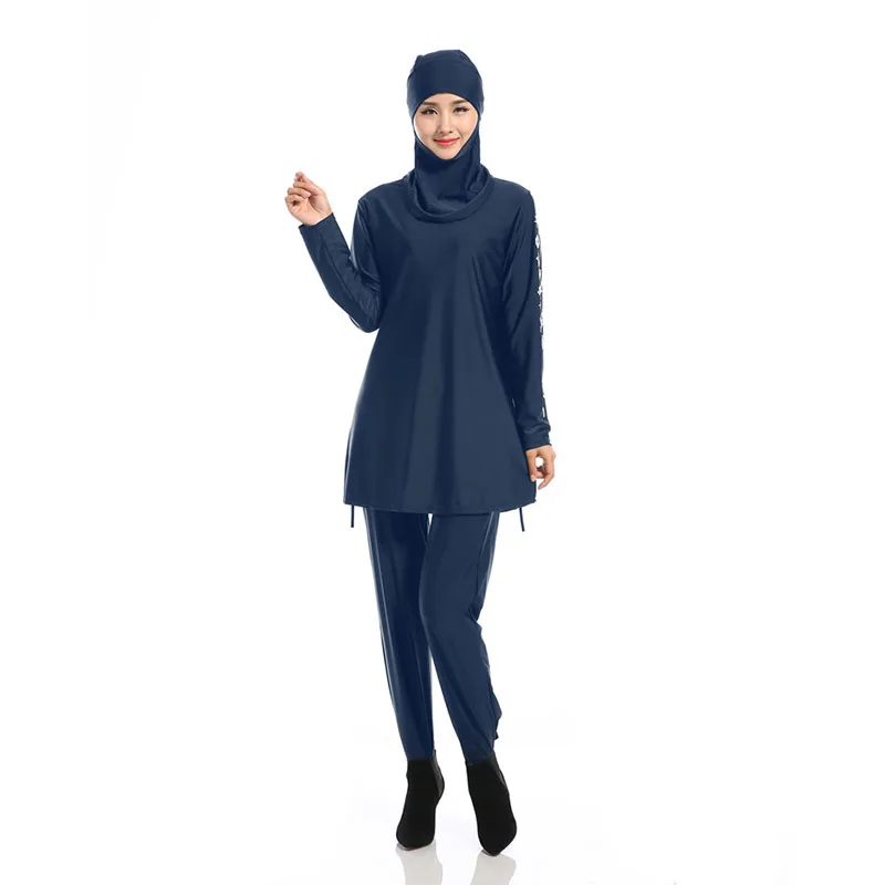 Islamic swim wear Muslim Costume Swimwear Hijab Modest Swimsuit for Women modest swimwear Black/Dark blue/Dark Red/Dark | Спорт и