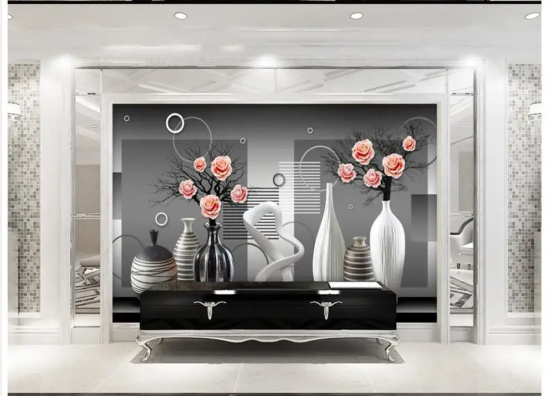 3D photo wallpaper custom 3d wall mural wallpaper murals Creative fashion vase hd 3 d TV setting wall background wall decor 
3D photo wallpaper custom 3d wall mural wallpaper murals Creative fashion vase hd 3 d TV setting wall background wall decor