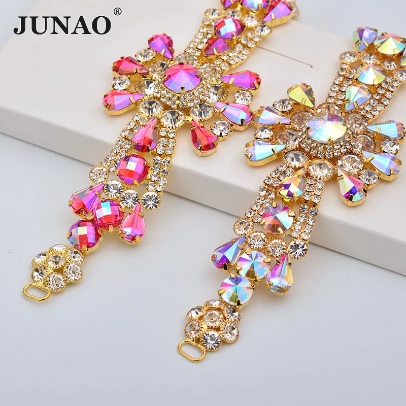 JUNAO 45x180mm Sewing AB Crystal Flatback Glass Rhinestones Chain Flower Strass Applique Bikini Belt Jewelry For Dresses
JUNAO 45x180mm Sewing AB Crystal Flatback Glass Rhinestones Chain Flower Strass Applique Bikini Belt Jewelry For Dresses