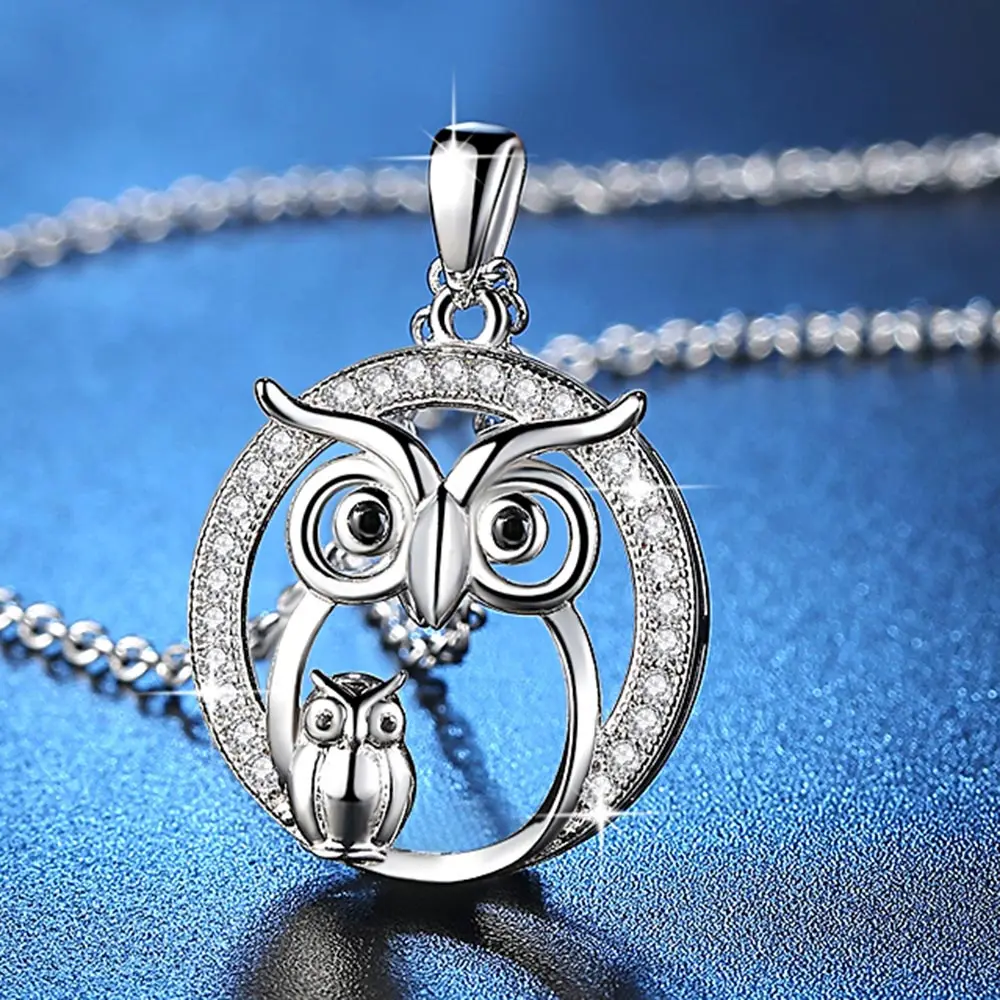 New Zircon Pendants Owl Necklace For Women Crystal Sliver Color Necklaces Fashion Jewelry Clothing Accessories Gift D4
New Zircon Pendants Owl Necklace For Women Crystal Sliver Color Necklaces Fashion Jewelry Clothing Accessories Gift D4