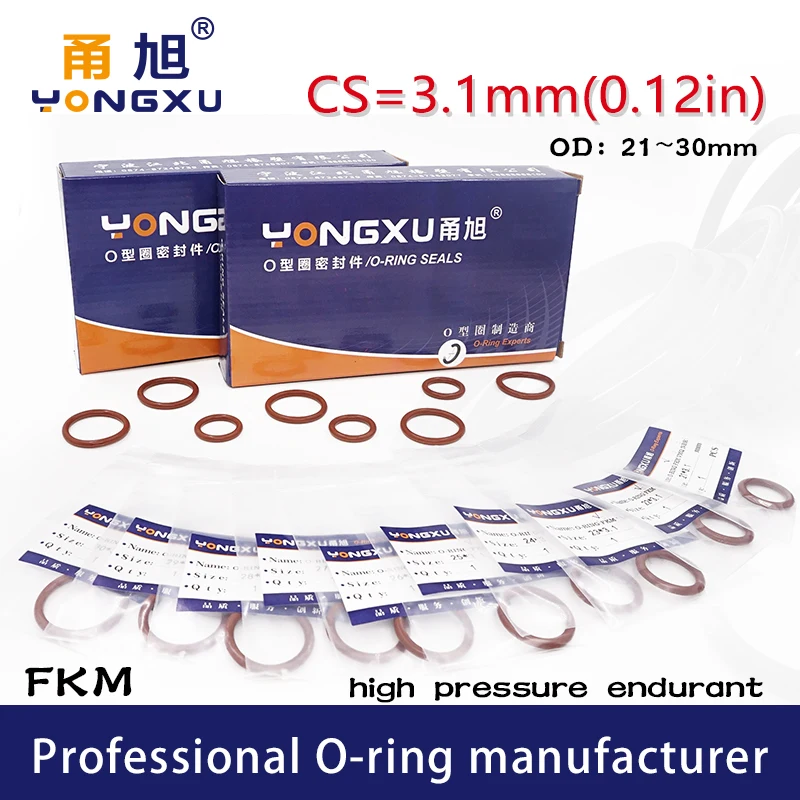 5PCS/lot Brown FKM fluororubber O-rings Seals CS3.1mm OD21/22/23/24/25/26/27/28/29/30*3.1mm O Ring Seal Gasket Rings Washer
5PCS/lot Brown FKM fluororubber O-rings Seals CS3.1mm OD21/22/23/24/25/26/27/28/29/30*3.1mm O Ring Seal Gasket Rings Washer