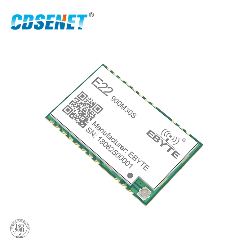 SX1262 1W Wireless Transceiver LoRa 915MHz E22-900M30S SMD Stamp Hole IPEX Antenna 850-930MHz TCXO rf Transmitter and Receiver
SX1262 1W Wireless Transceiver LoRa 915MHz E22-900M30S SMD Stamp Hole IPEX Antenna 850-930MHz TCXO rf Transmitter and Receiver