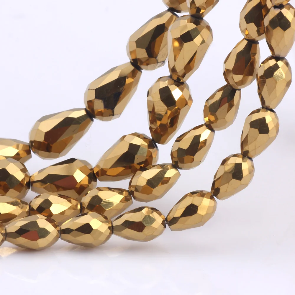 OlingArt 8*11mm 50pcs Waterdrop Faceted Austrian crystal beads Gold color Teardrop glass bead for jewelry making bracelet
OlingArt 8*11mm 50pcs Waterdrop Faceted Austrian crystal beads Gold color Teardrop glass bead for jewelry making bracelet