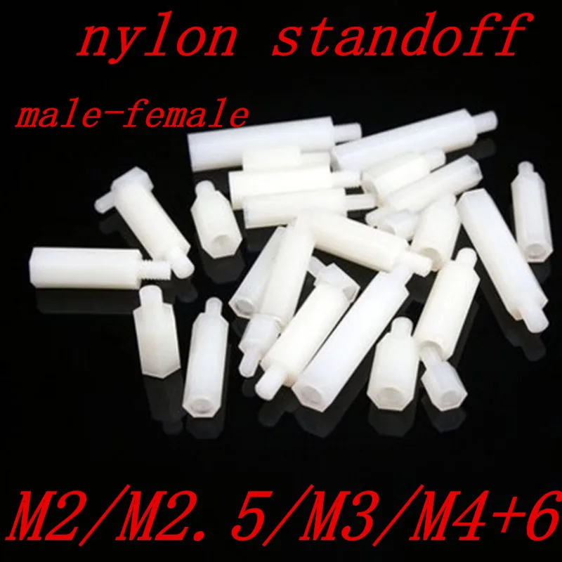 20-50Pcs Male to female M2 M2.5 M3 M4*L+6 white Hex Nylon Standoff Spacer Column Flat Head Nylon Plastic Spacing Screws
20-50Pcs Male to female M2 M2.5 M3 M4*L+6 white Hex Nylon Standoff Spacer Column Flat Head Nylon Plastic Spacing Screws