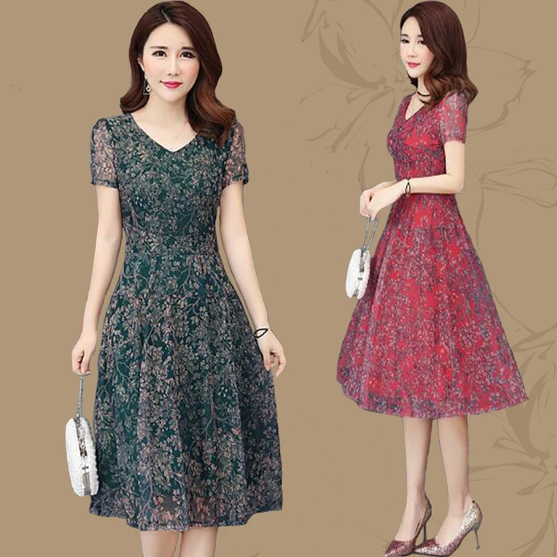Summer Middle Aged Women Print Loose Dress O-Neck Short Sleeve Mothers Casual Dresses fashion long dress
Summer Middle Aged Women Print Loose Dress O-Neck Short Sleeve Mothers Casual Dresses fashion long dress