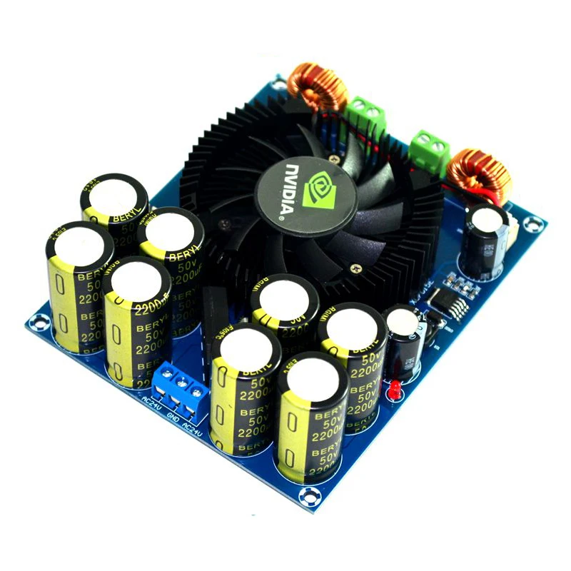 High-power TDA8954 210W +210W 2.0 Class D digital power amplifier board (fan cooling)
High-power TDA8954 210W +210W 2.0 Class D digital power amplifier board (fan cooling)
