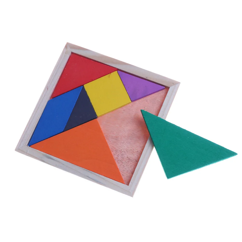 Забавные головоломки деревянные Tangram Интеллектуальные развивающие игрушки для