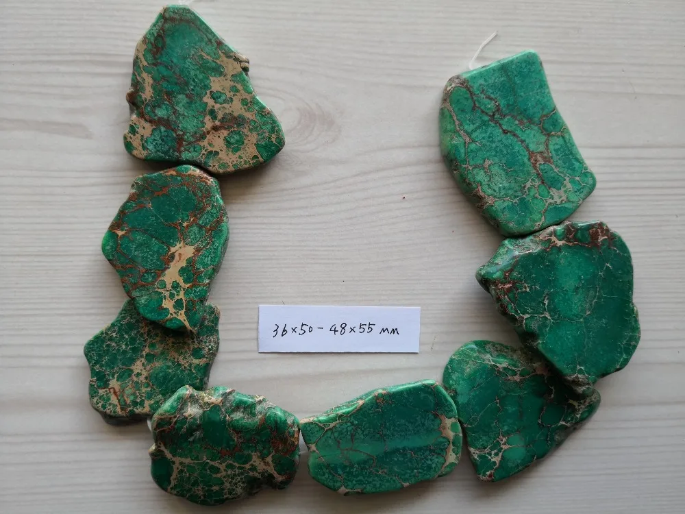 B0088 Natural 36x50-48x55mm Fancy Green Sea Sediment Imperial Emperor Gems Stone Loose Beads 14'' Jewelry Making DIY
B0088 Natural 36x50-48x55mm Fancy Green Sea Sediment Imperial Emperor Gems Stone Loose Beads 14'' Jewelry Making DIY