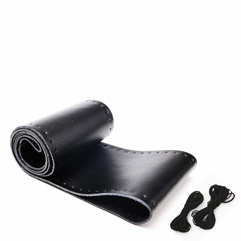 Универсальный стежок из чехол рулевого колеса автомобиля натуральной кожи на обертке, черный стежок с игольной нитью для автостайлинга 
Универсальный стежок из чехол рулевого колеса автомобиля натуральной кожи на обертке, черный стежок с игольной нитью для автостайлинга