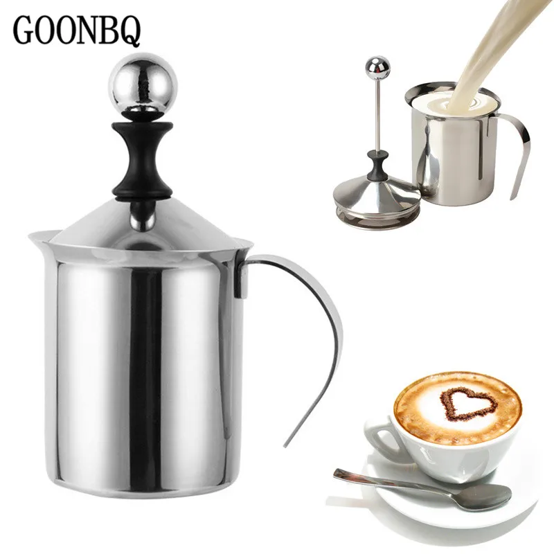 GOONBQ 1 шт. 400/800 мл вспениватель молока для кофе из нержавеющей стали капучино