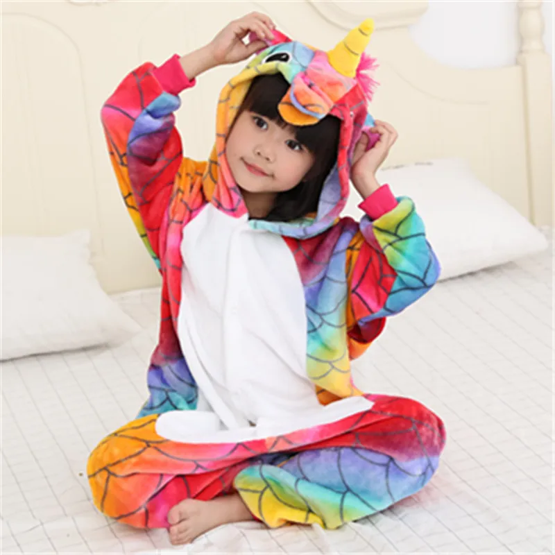Кигуруми Onesie Оптовая продажа животных звезда единорог с капюшоном пижамы