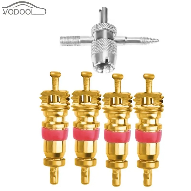 4Pcs/set Car Tire A/C Valve Cores with 4 in 1 Tyre Valve Stem Remover for Bicycle Bike Motorcycle Auto Repair Tool Kit Accessory
4Pcs/set Car Tire A/C Valve Cores with 4 in 1 Tyre Valve Stem Remover for Bicycle Bike Motorcycle Auto Repair Tool Kit Accessory