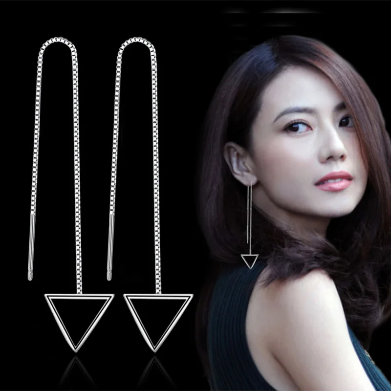 100% 925 sterling silver fashion geometric long drop earrings for women jewelry birthday gift wholesale drop shipping
100% 925 sterling silver fashion geometric long drop earrings for women jewelry birthday gift wholesale drop shipping